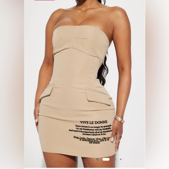 Fashion Nova Dresses & Skirts - Fashion Nova Tan Mini Dress